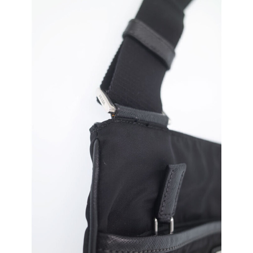 Prada messenger saffiano leather Tessuto bag Black Crossbody - Picture 7 of 9